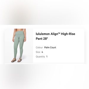 LIKE NEW- Women’s lululemon Align™ High-Rise Pant 28" Size: 4